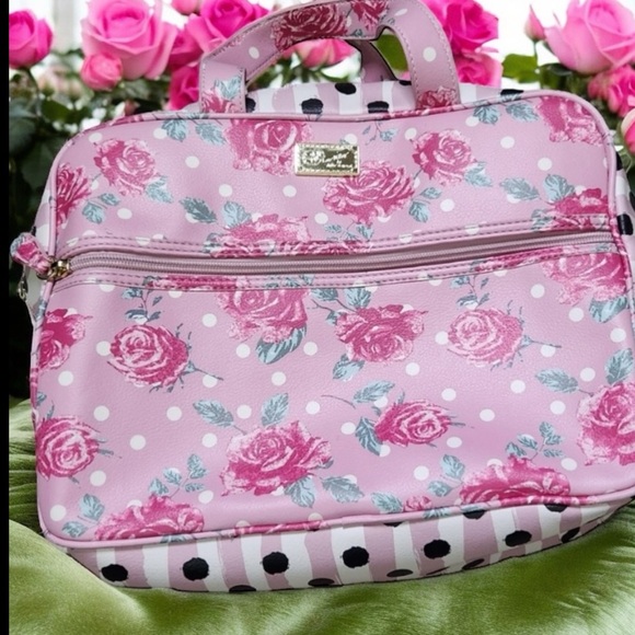 LUV BETSEY Weekender Cosmetic Bag Betsey Johnson Roses Polkadots Zebra Print - Picture 12 of 15